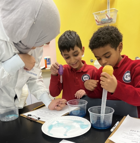 a group of kids in a classroom