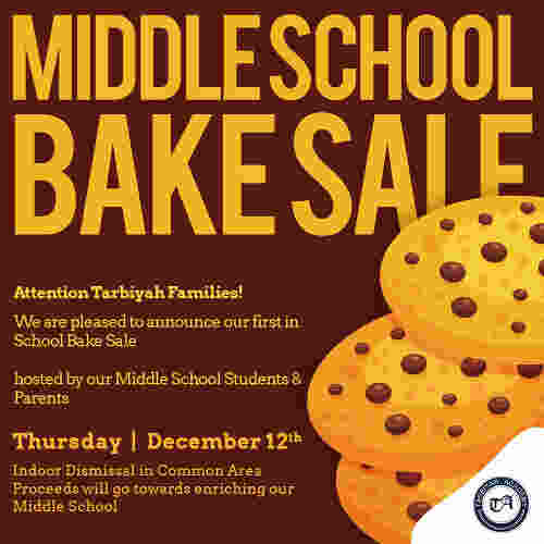 Middle School Bake Sale Flier Thursday, December 12 2019