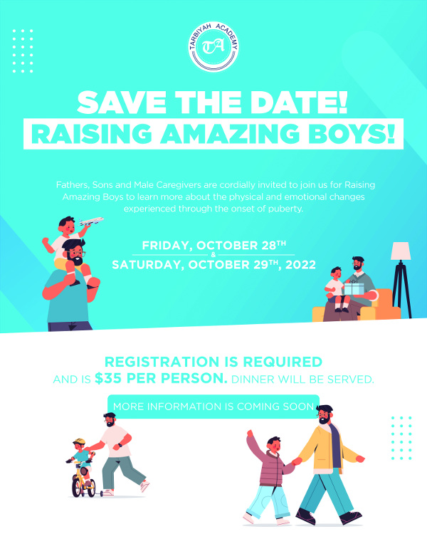 [ID: Save The Date! Raising Amazing Boys - October 28 and October 29]- October